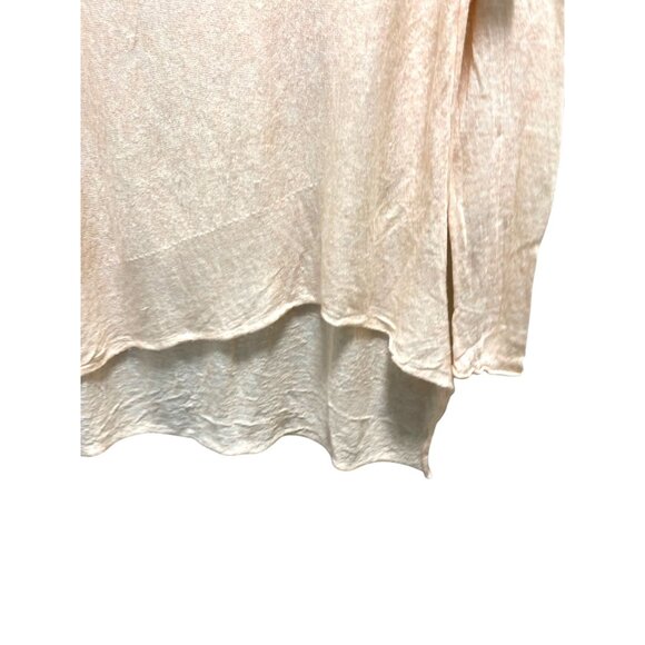 Eileen Fisher Asymmetrical Hem Tencell Wool Blend Sweater Peach Size M Coastal - Picture 6 of 11